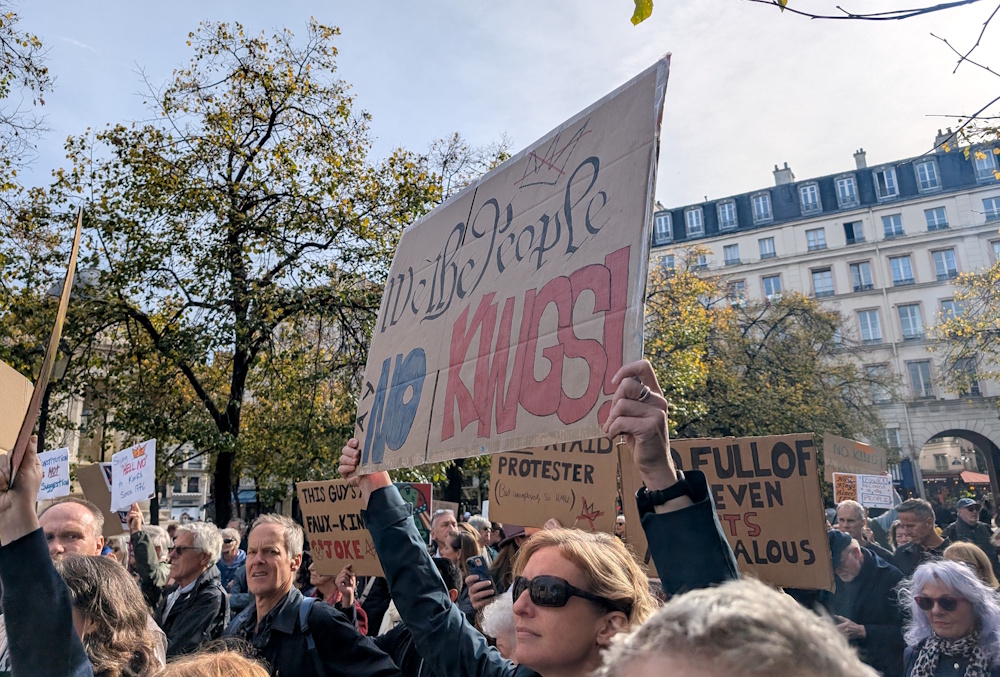 "No Kings" Demonstration at Place des Innocents, Paris