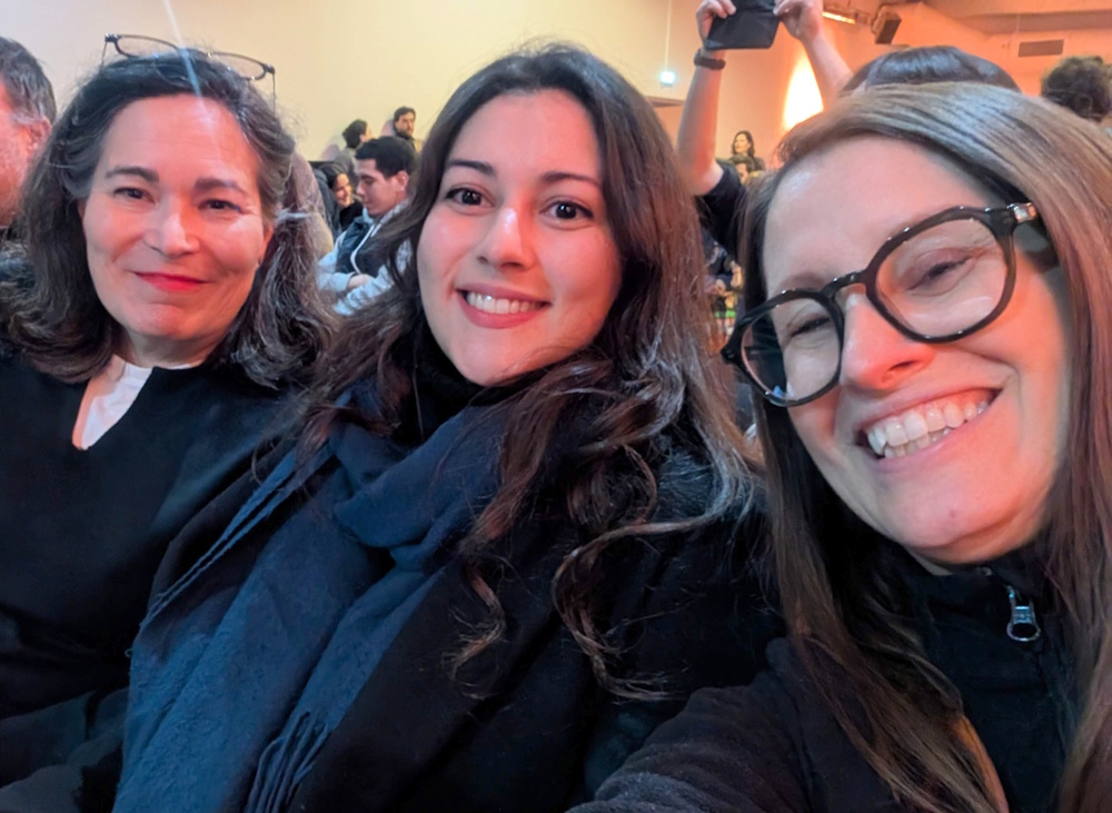 With Pegah and another neighbor at a local debate for the Paris municipal elections.