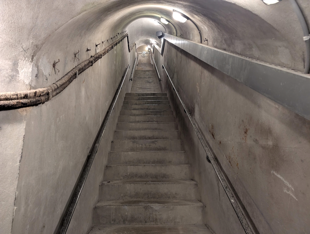 Stairs to the command post (about 100).