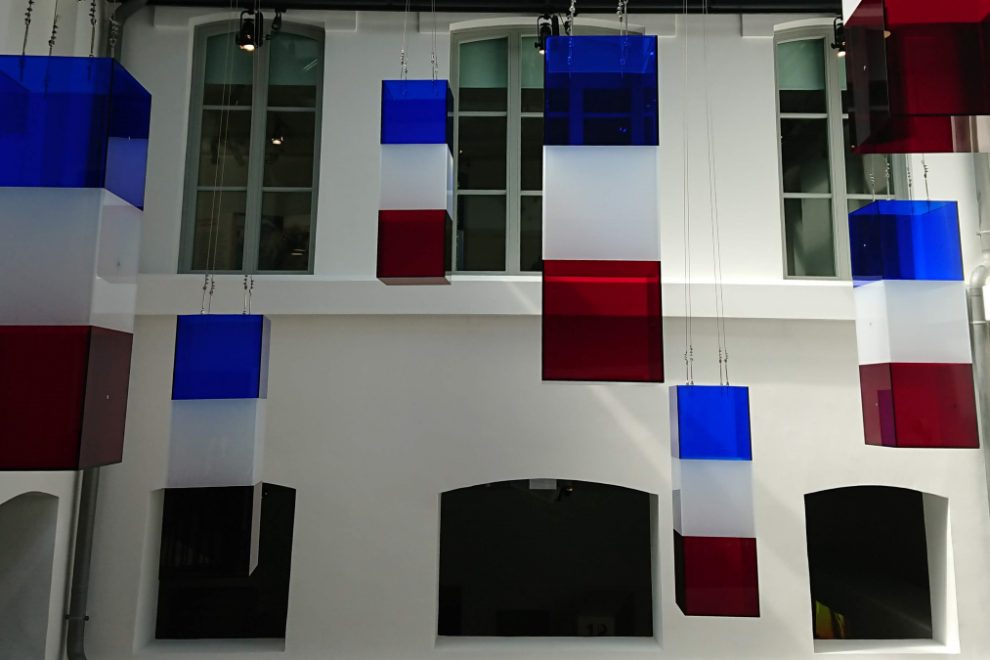 Blue White Red Lamps