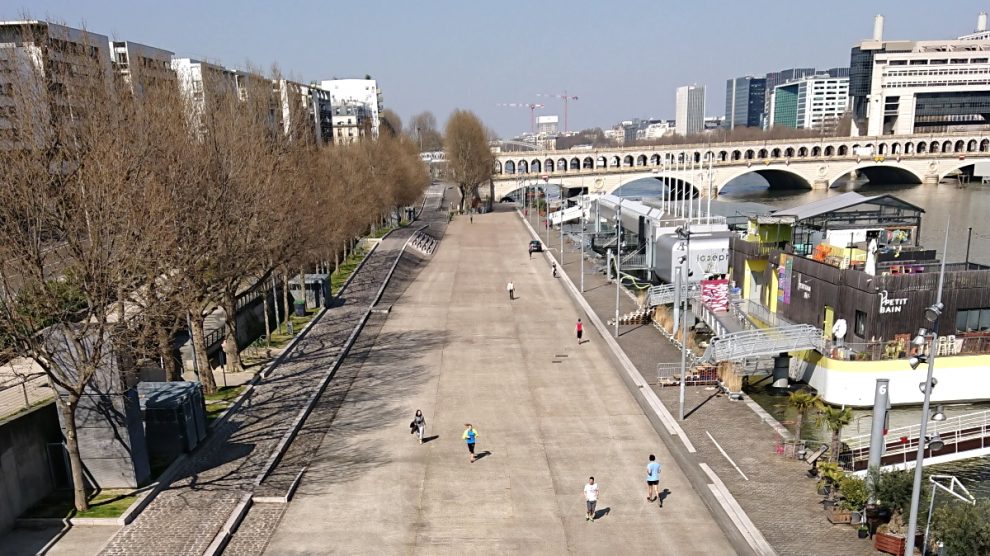 Runners on Quay in Bercy