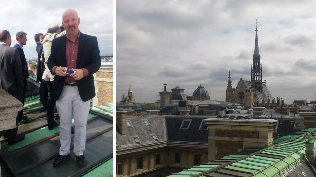 Mark Sullivan on the roof of the Police Judiciaire.