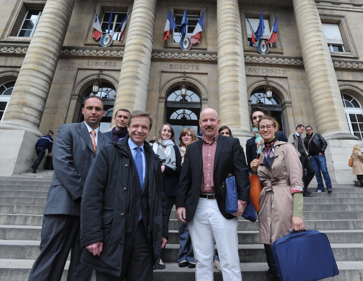 Mark Sullivan and the representatives of the Police Judiciare at the Palais de Justice