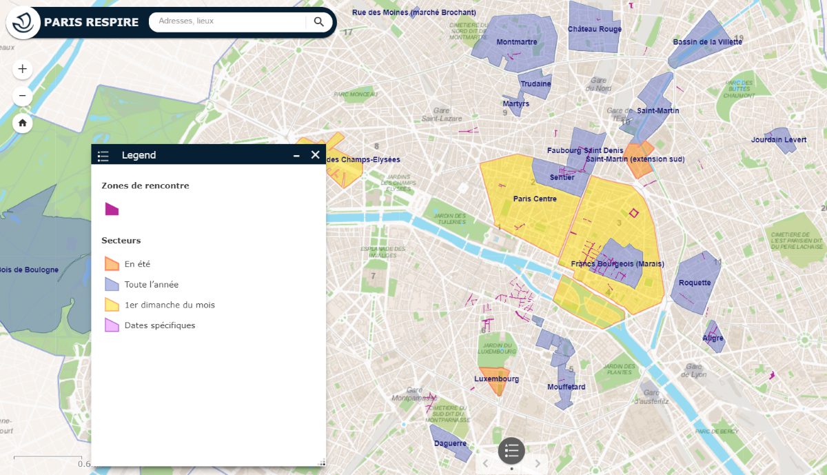 PAris Respire map