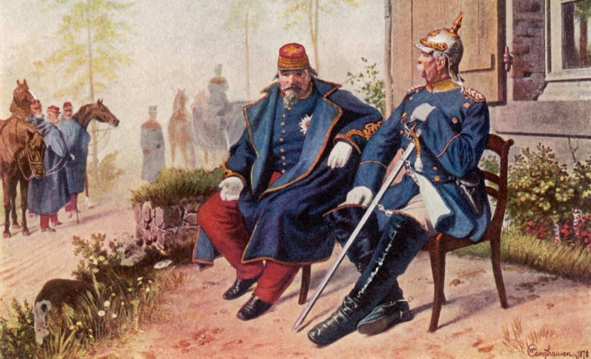 Painting of Bismarck and Napoleon III