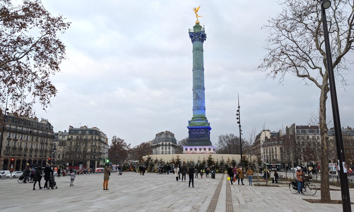 The Place de la Bastille, December 2020