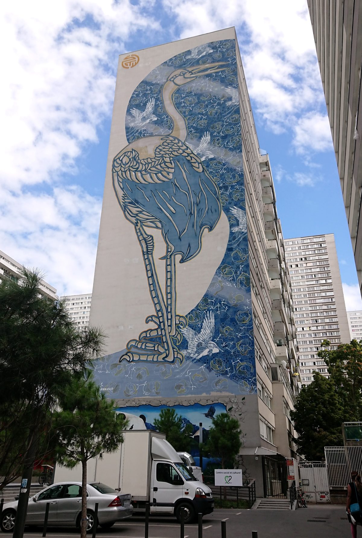 Blue heron Mural by Stew