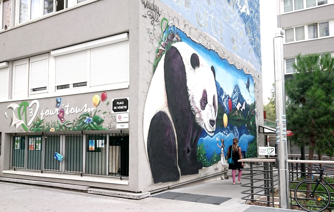 “The Girl with Ballons and the Panda”
