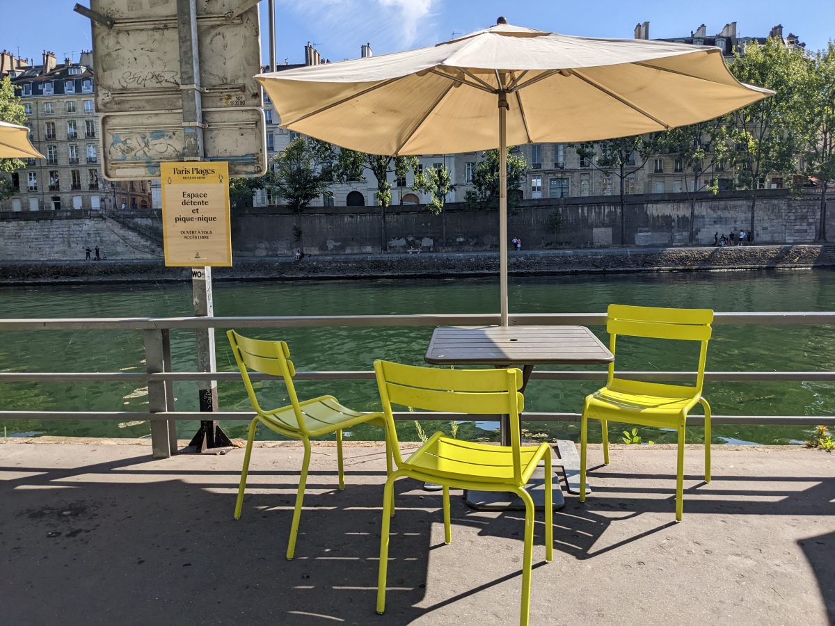 One of the many dining areas at Paris Plage.