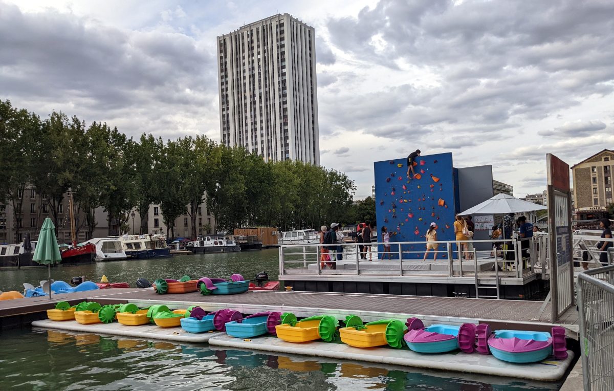 Water activity area on the Bassin de la Villette