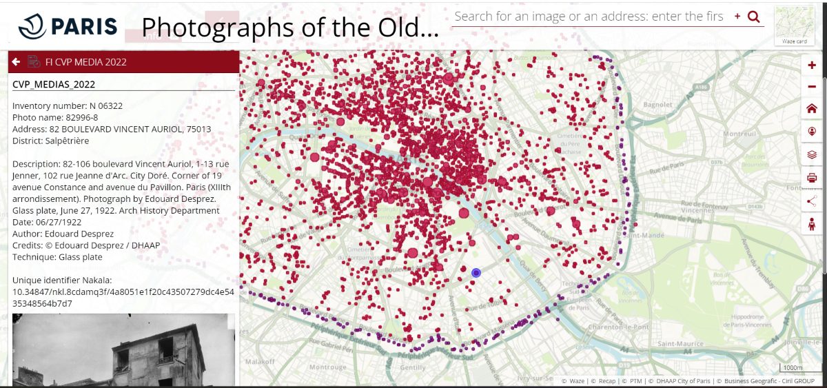 Screengrab of the archive photo search 