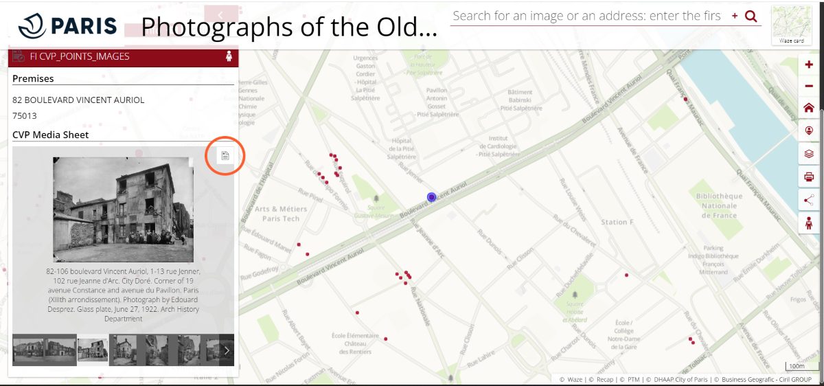 Screengrab of the archive photo search 