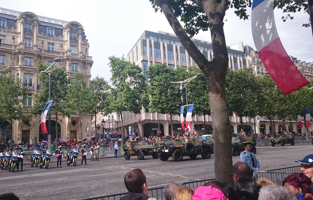 The view from the sidelines on the Champs-Elysées