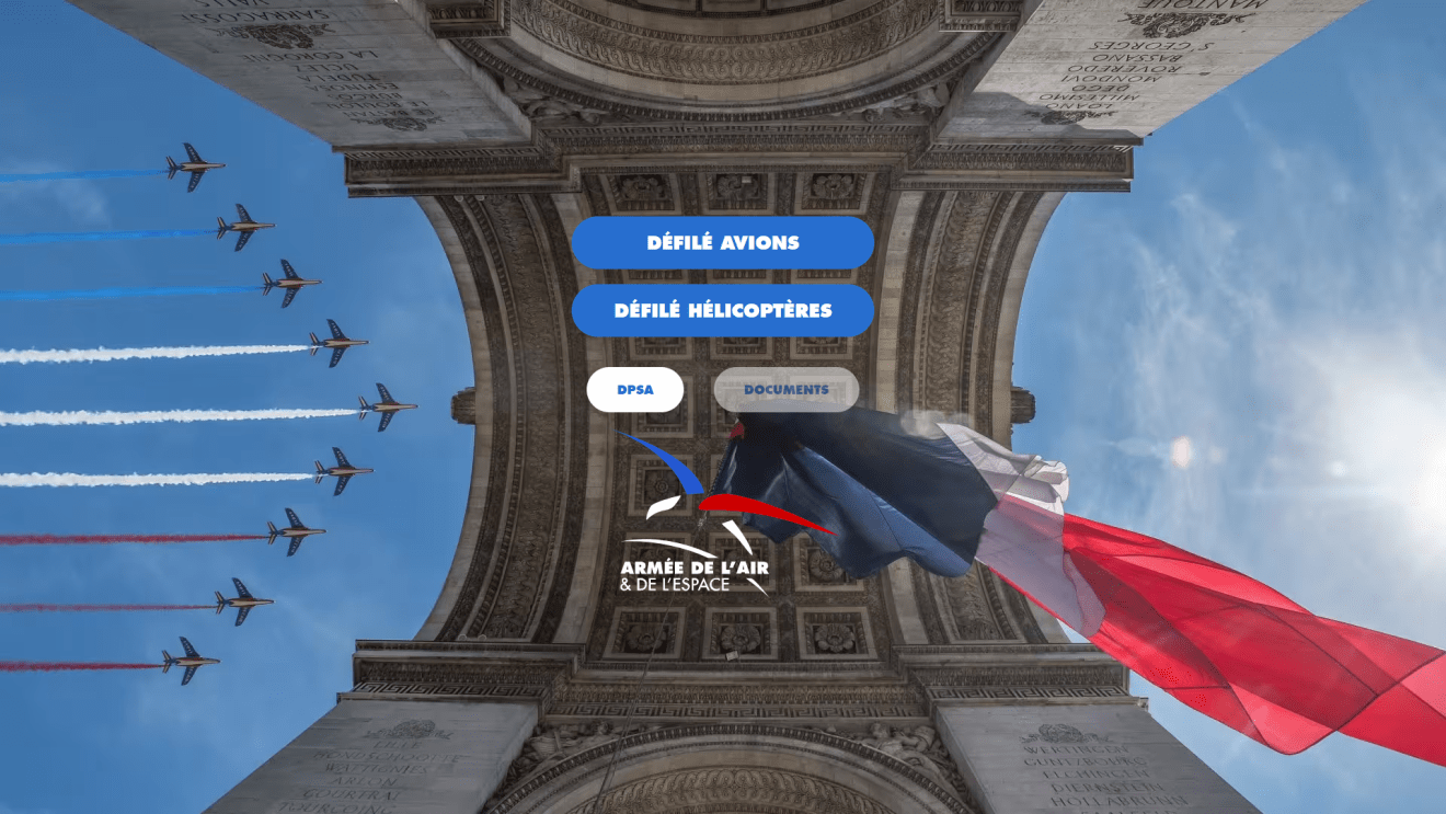 Screenshot of the Air & Space Force parade website