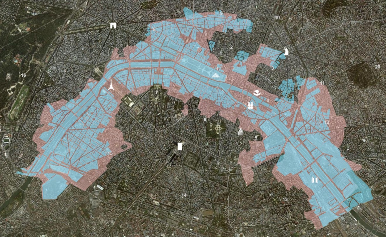 Flood zone map of Paris