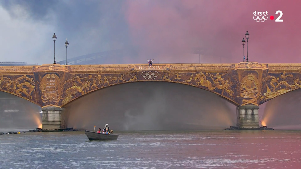 An accordion player on the bridge