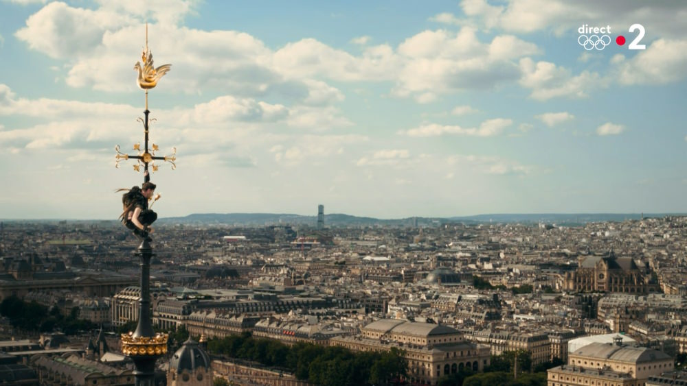 "Quasimodo" on Notre Dame's spire