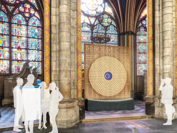 Press images of new liturgical furniture and objects.