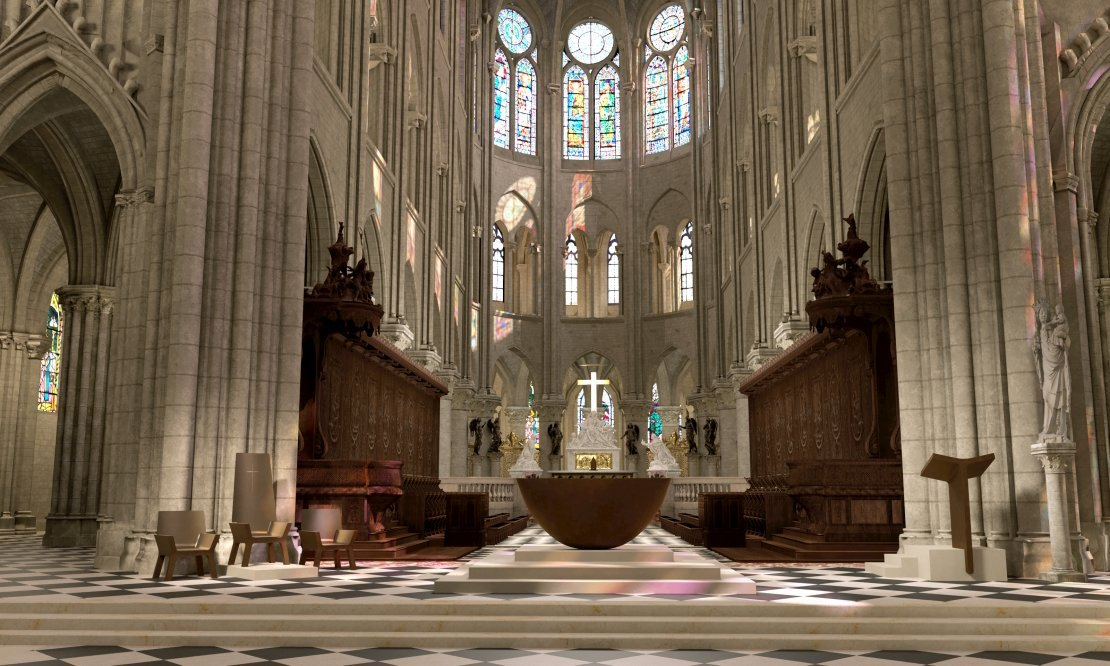 Rendering of the restored cathedral interior