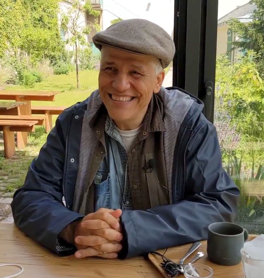 Jean Manuel at the café of the Maison Balzac.