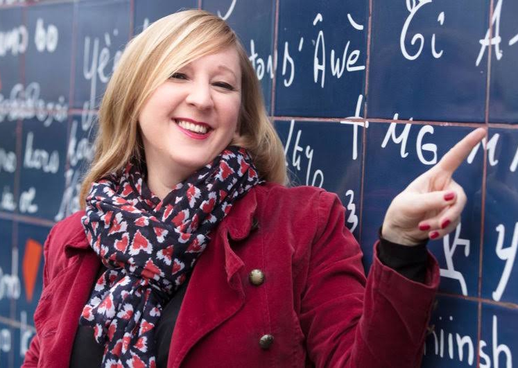 Lily Heise at the Je t'Aime Wall