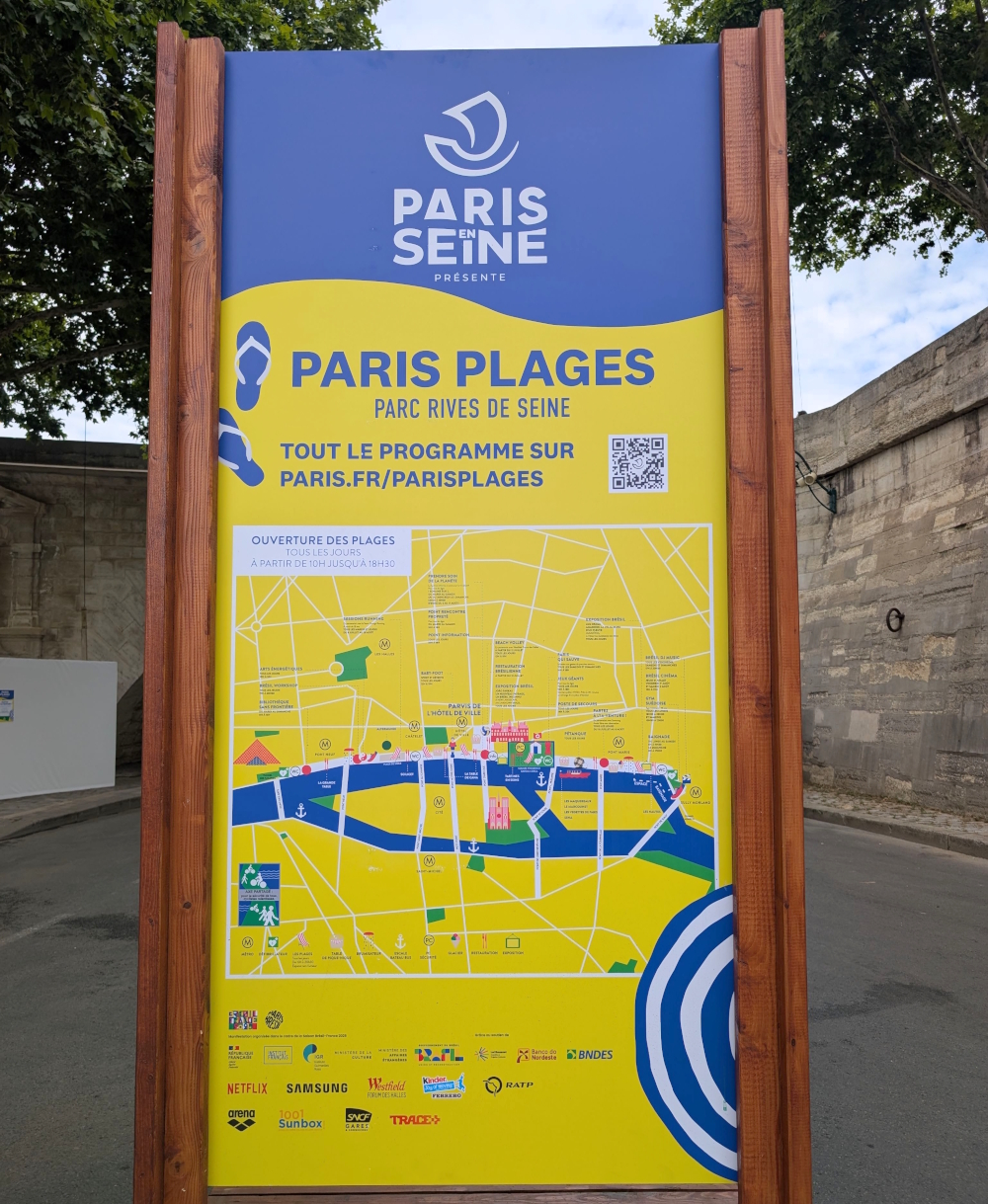 Map to the Rives de Seine Paris Plages