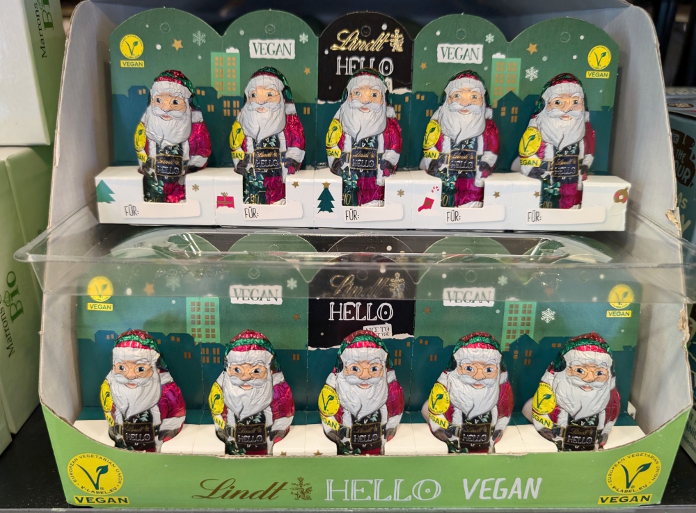 Vegan Santa chocolates from Aujourd'hui Demain