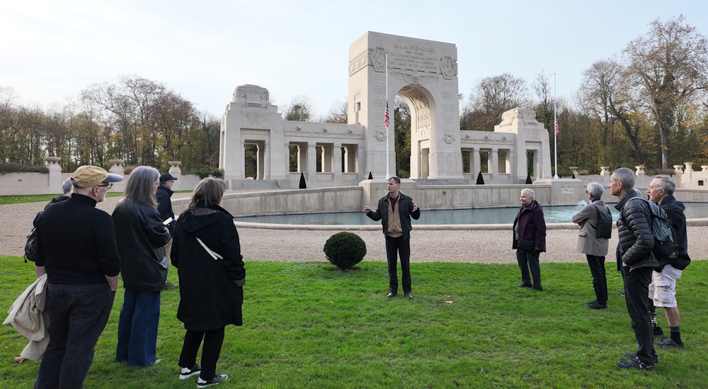 In front of the Lafayette Escadrille Memorial with our guide