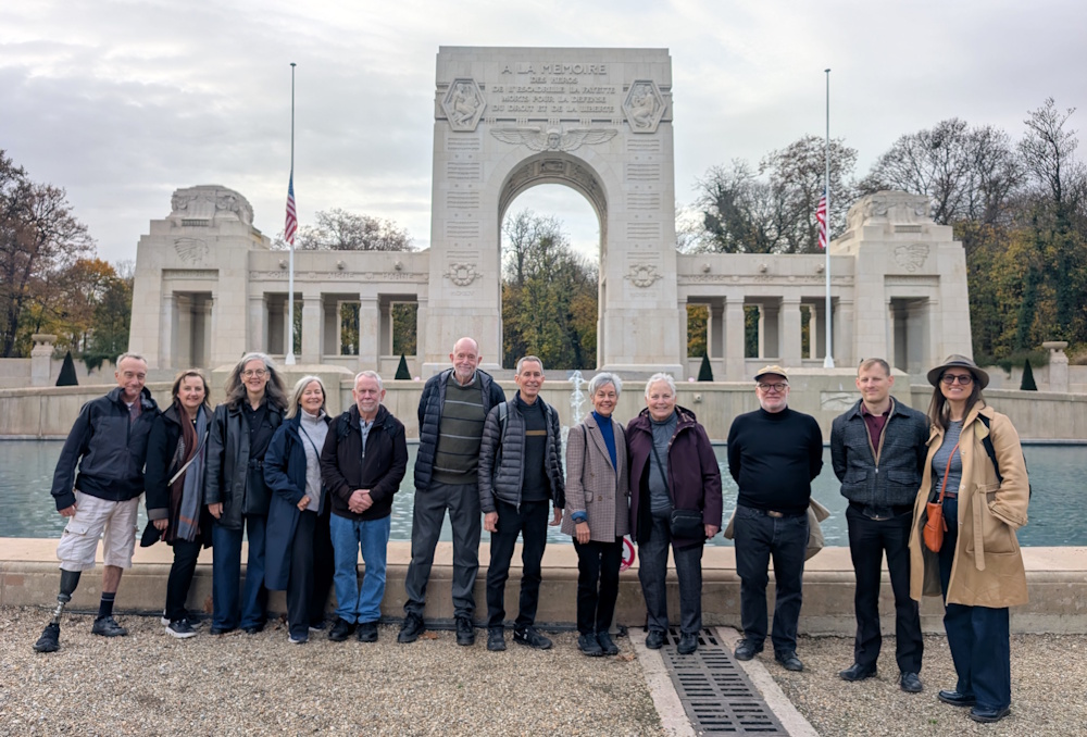 Secrets of Paris Community Members at the Lafayette Escadrille Memorial