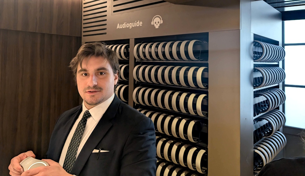 Audio guides at the entrance