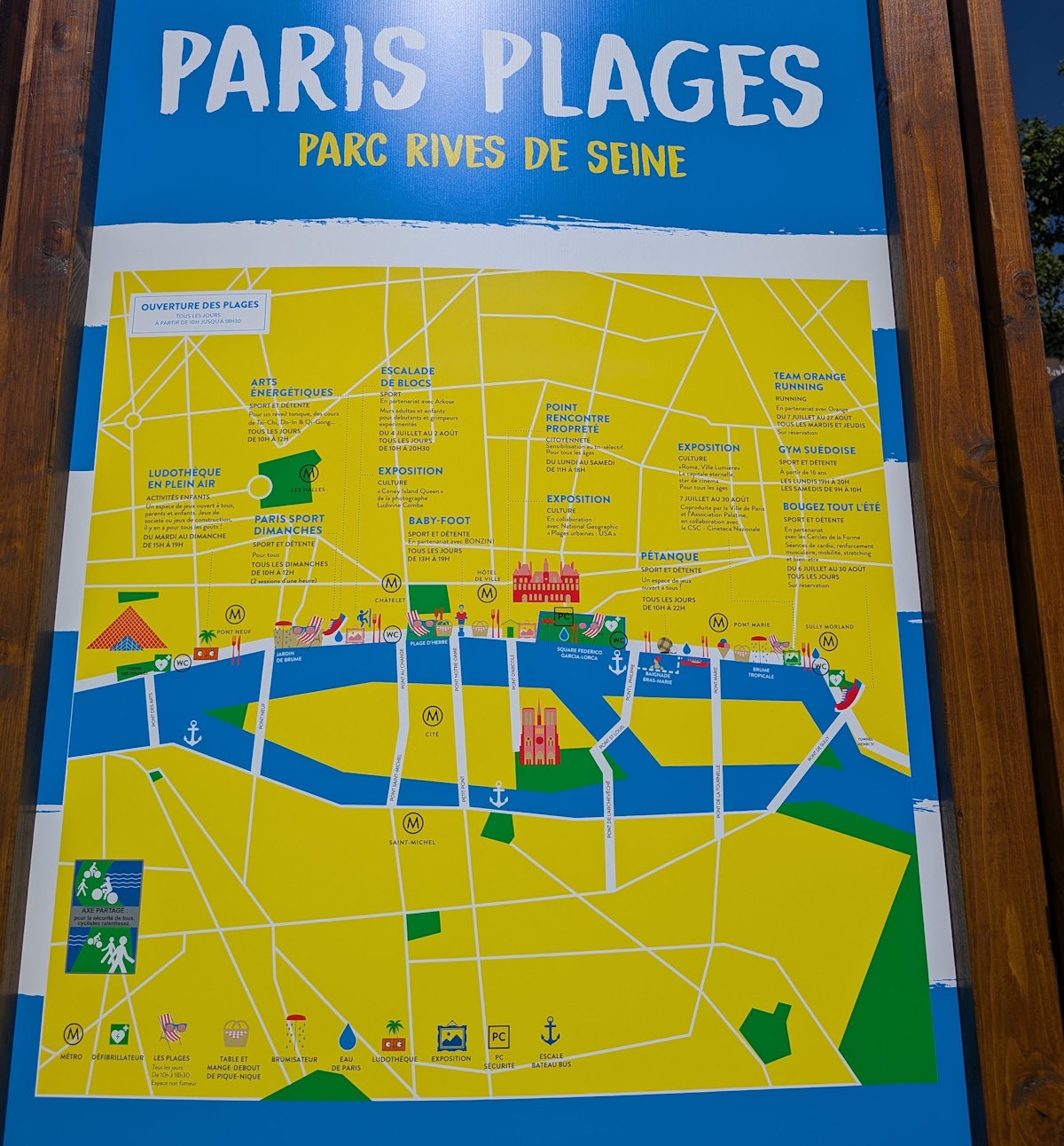 Map of Paris Plages Rives de Seine